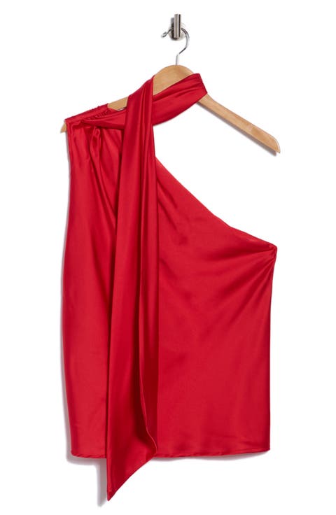 Scarf Detail One Shoulder Top