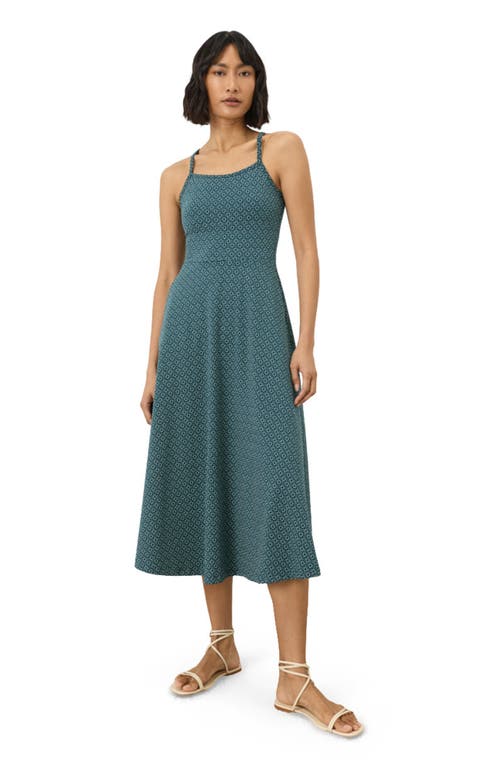 Pact Fit & Flare Midi Dress Made With Organic Cotton In Green