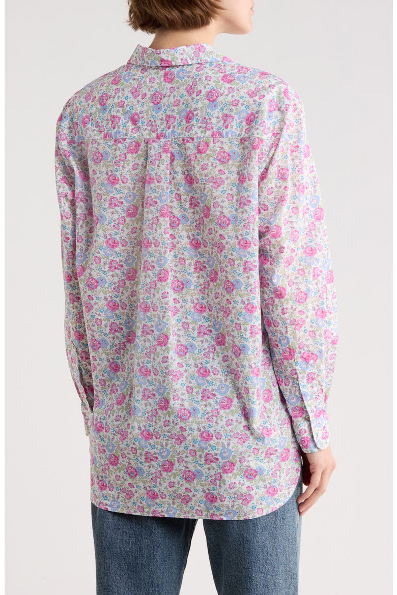 Relaxed Fit Cotton Button-Up Shirt, Alternate, color, BLUE PINK FLORAL