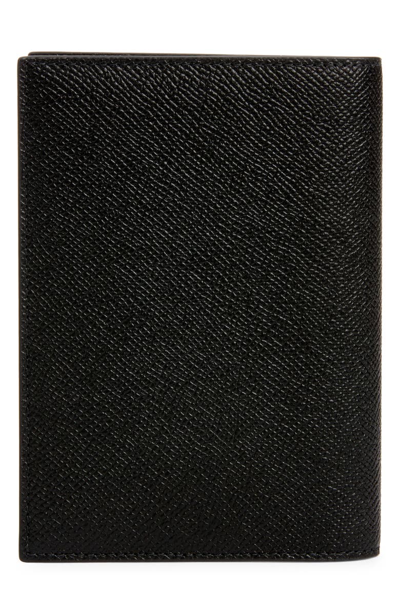 FERRAGAMO Micro Gancio Leather Passport Holder, Alternate, color, Nero