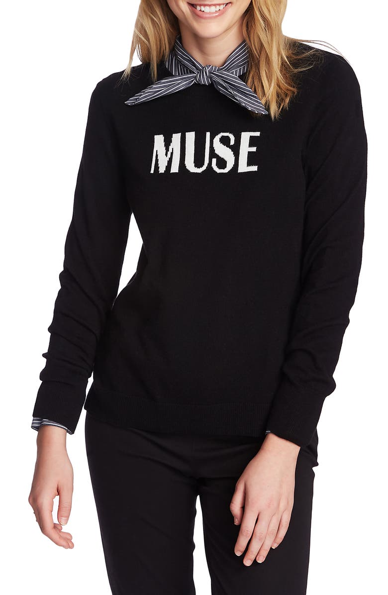 Court & Rowe Muse Cotton Blend Sweater, Main, color, Rich Black