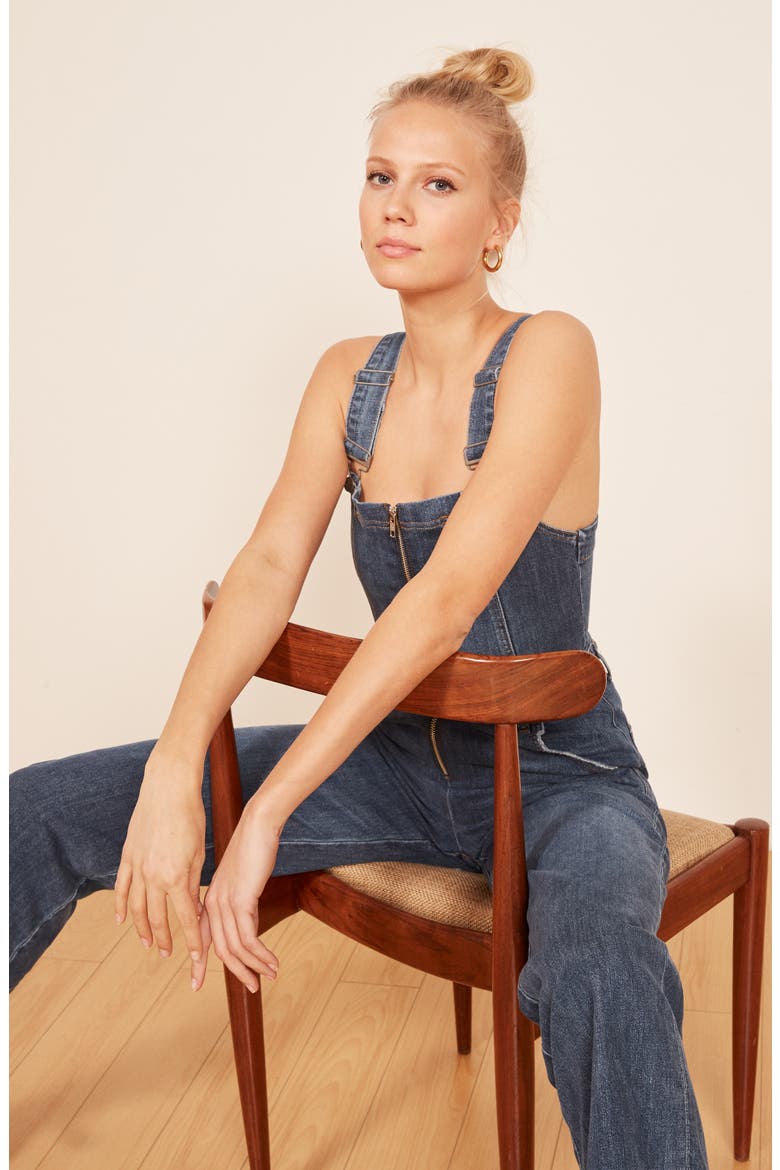 Jenny Zip Front Denim Jumpsuit, Alternate, color, KASAI