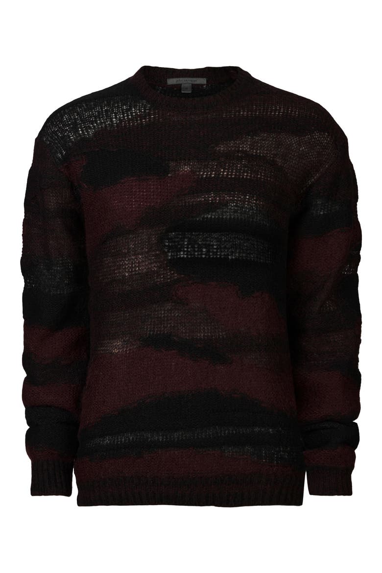Stanly Burnout Stripe Sweater, Alternate, color, DARK PLUM