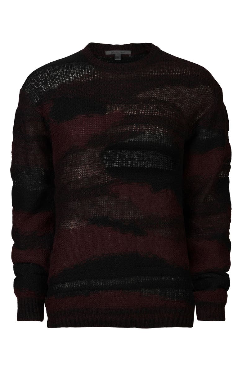 John Varvatos Stanly Burnout Stripe Sweater, Alternate, color,