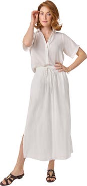 Jessica London Cotton Gauze Camp Shirt