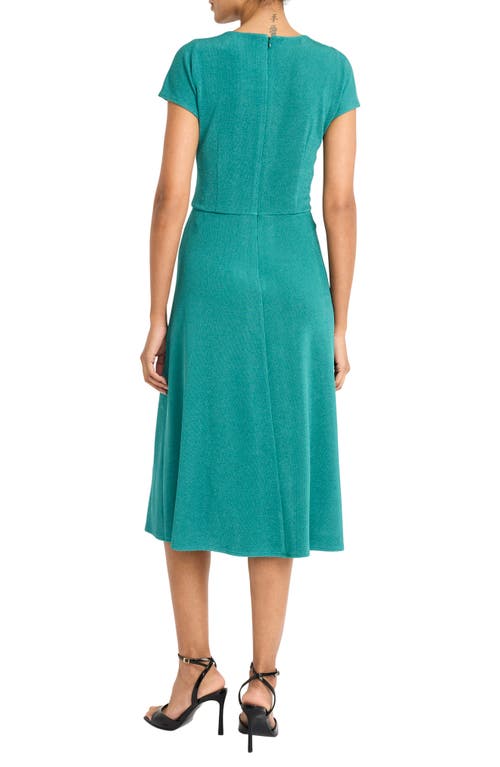 Maggy London Draped Bodice Knit Midi Dress In Deep Jungle