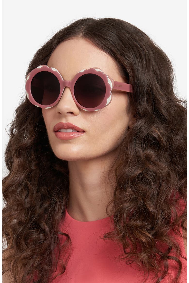vivi 54mm round sunglasses, Alternate, color, PINK/ PINK