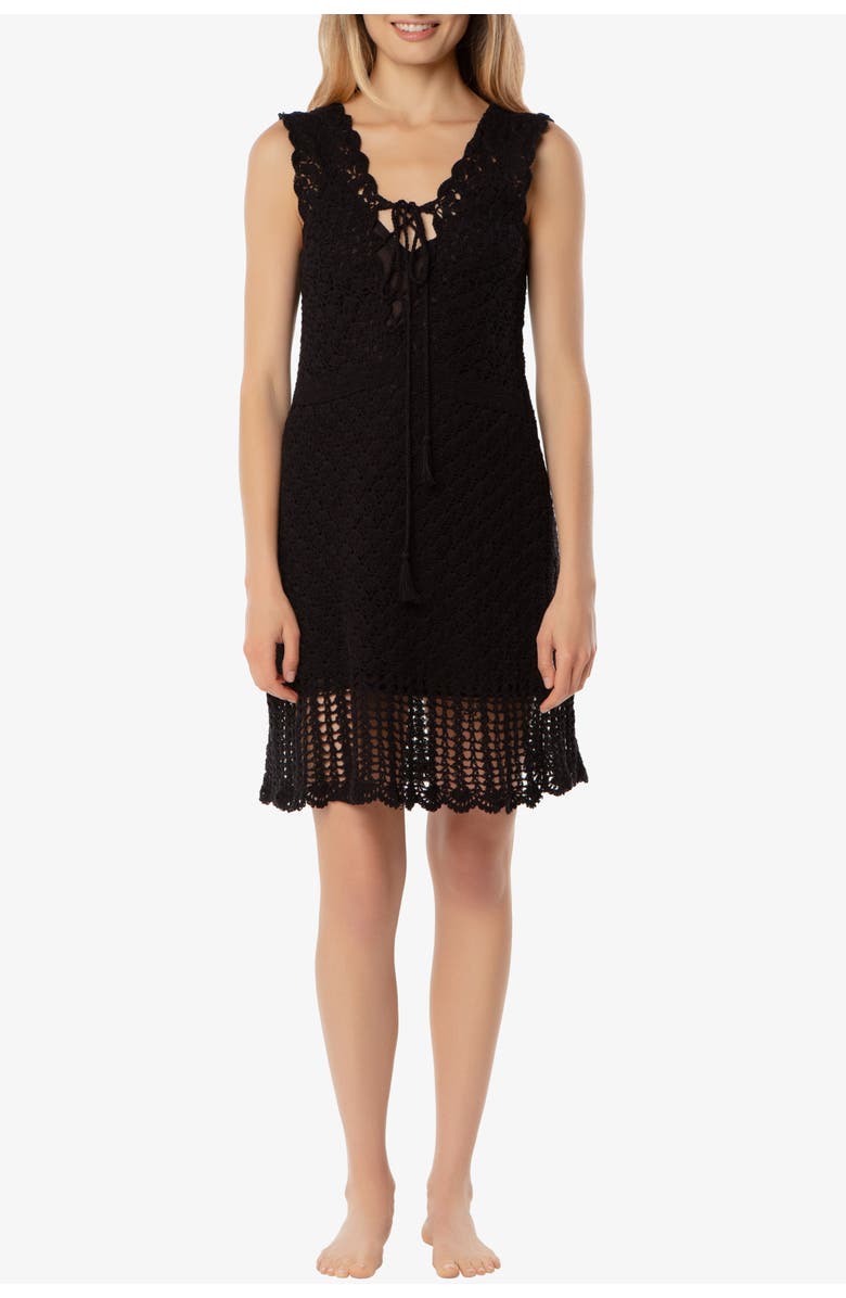 HELEN JON Valentina Crochet Dress, Main, color, Black