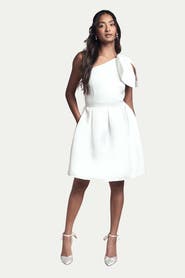 Coast One Shoulder Bow Bridal Mini Dress