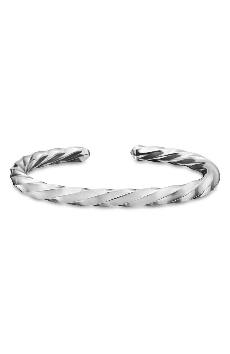 David Yurman Cable Edge Cuff Bracelet in Recycled Sterling Silver, 5.5mm, Alternate, color, Sterling Silver Recycled
