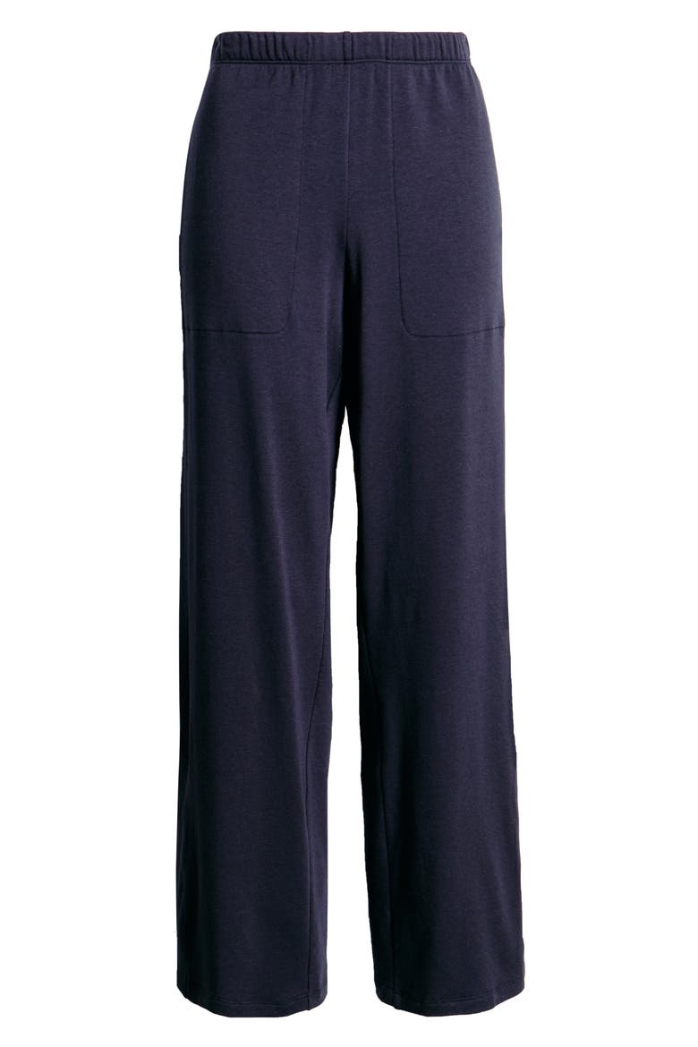 Slit Hem Straight Leg Pants, Alternate, color, INK