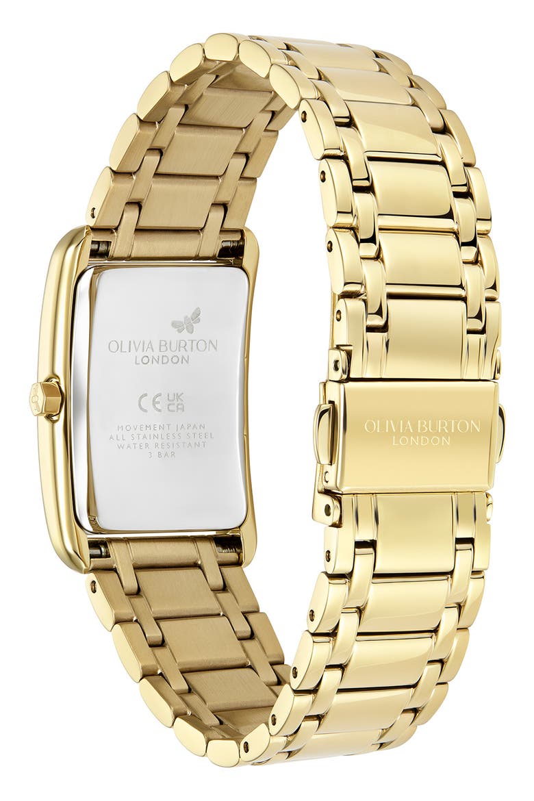 Grove Rectangular Bracelet Watch, 23mm, Alternate, color, GOLD/ FOREST GREEN