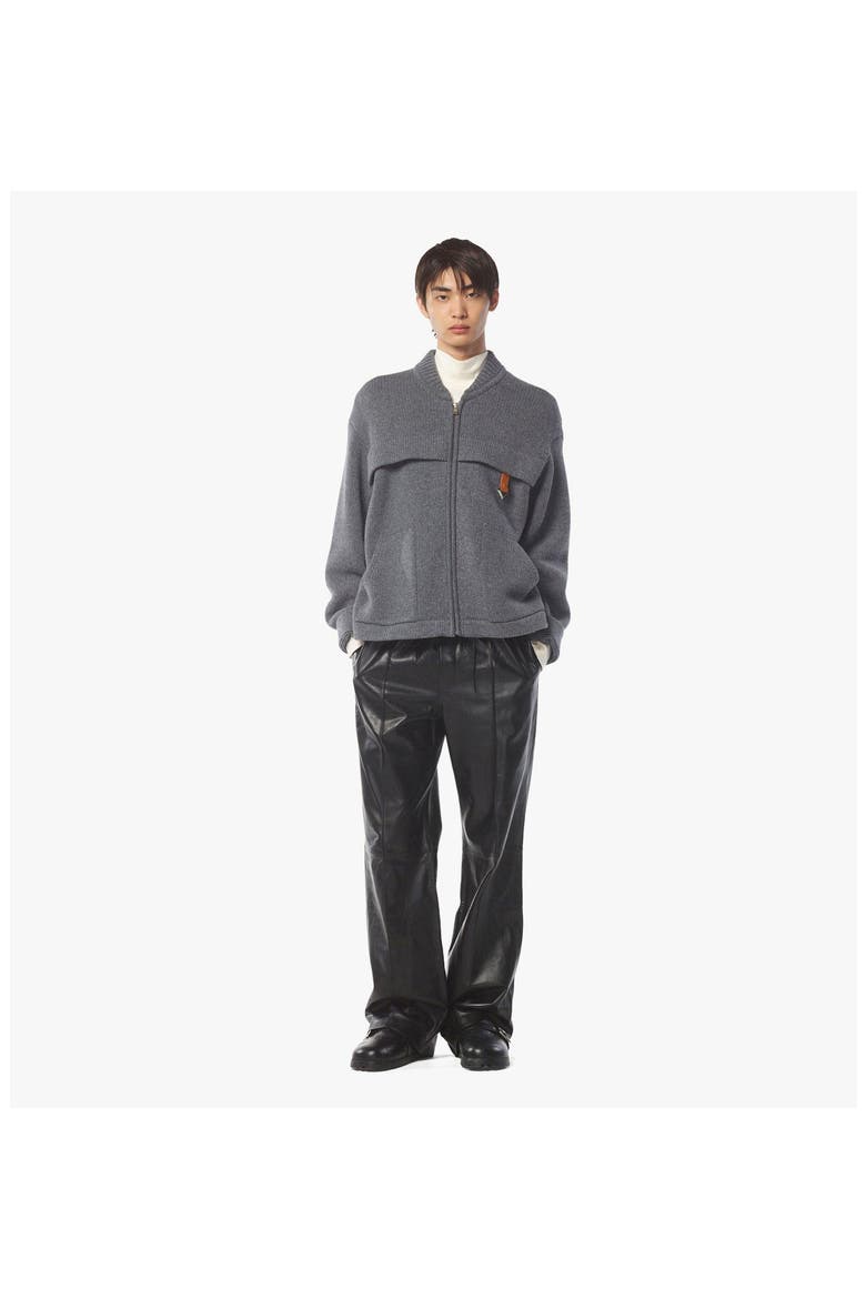Zip Cardigan in Wool and Recycled Cashmere, Alternate, color, Dark Grey
