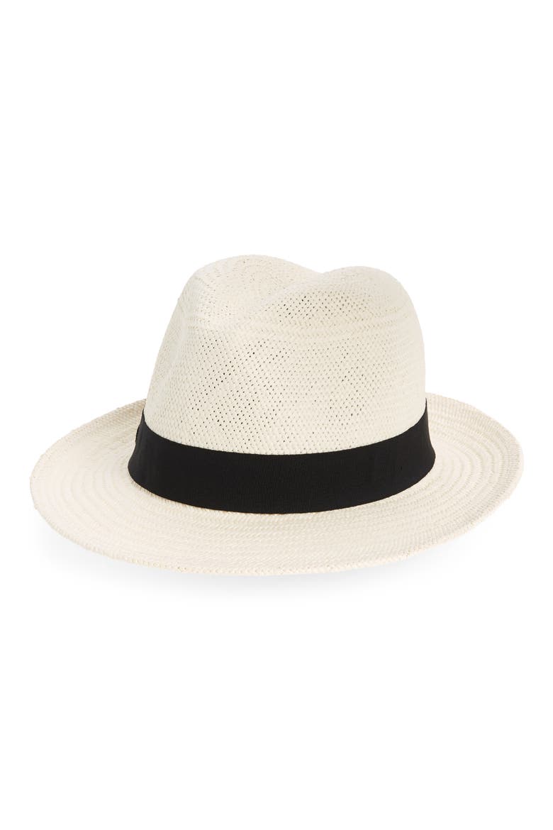 Straw Panama Hat, Main, color, IVORY