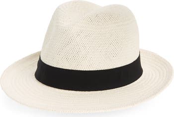 Halogen Adjustable Straw Woven Panama Hat, Nordstrom Halogen ® Open Weave Straw Panama Hat In Pink Combo | ModeSens main image 4