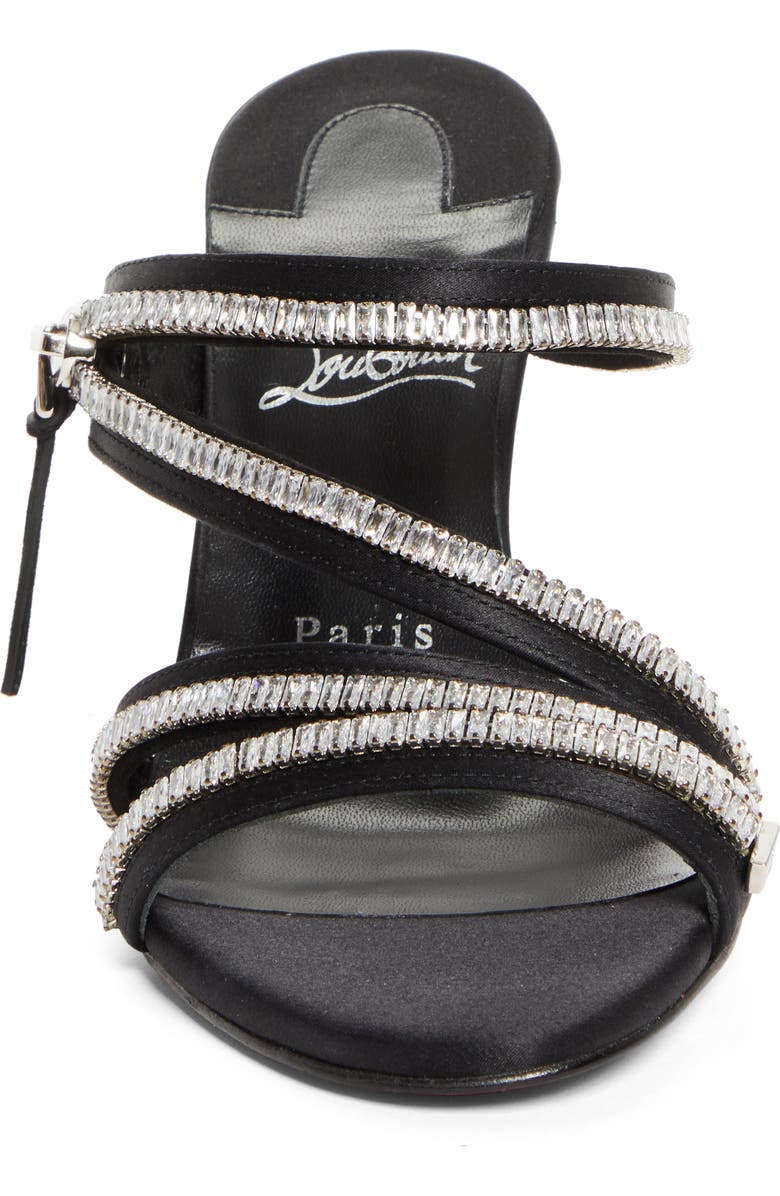 Christian Louboutin Merylzip Crystal Embellished Sandal, Alternate, color, Black