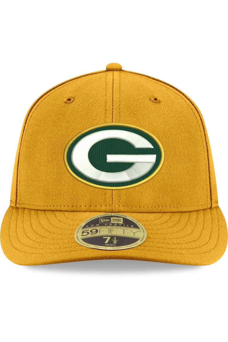 Men's New Era Gold Green Bay Packers Omaha Low Profile 59FIFTY Fitted Team Hat, Alternate, color, Gold