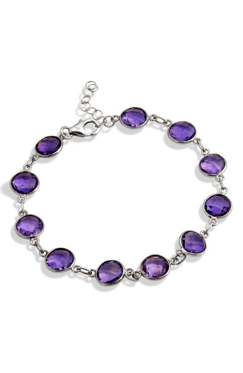 Amethyst Station Chain Bracelet