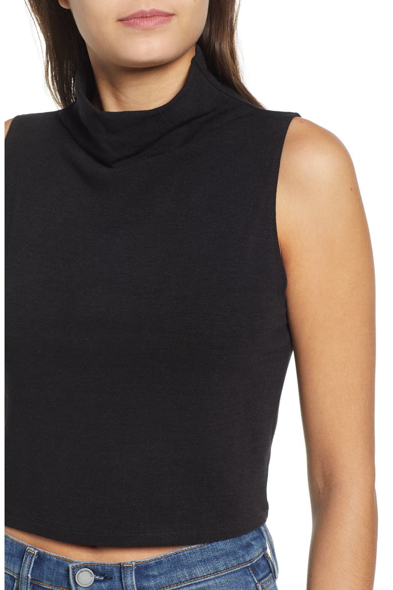 Sleeveless Crop Top, Alternate, color, BLACK