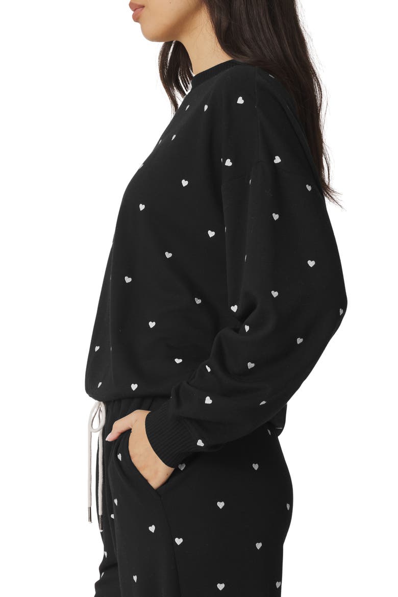 Love Embroidered Lounge Sweatshirt, Alternate, color, BLACK/ IVORY