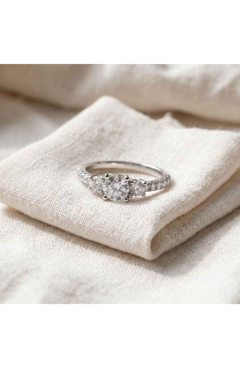 Bliss Diamond 3/4ct Elira Three Stone Diamond Ring 10K Gold Lab Grown, Alternate, color, 10K White Gold