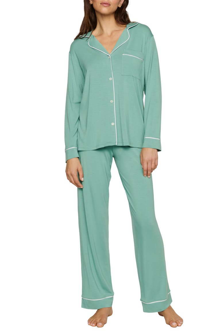 Gisele Long Pajamas, Main, color, SEAGRASS/WHITE