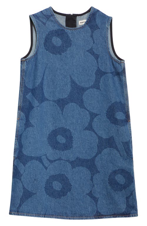 Marimekko Maridenim Somasti Unikko Denim Minidress In Blue