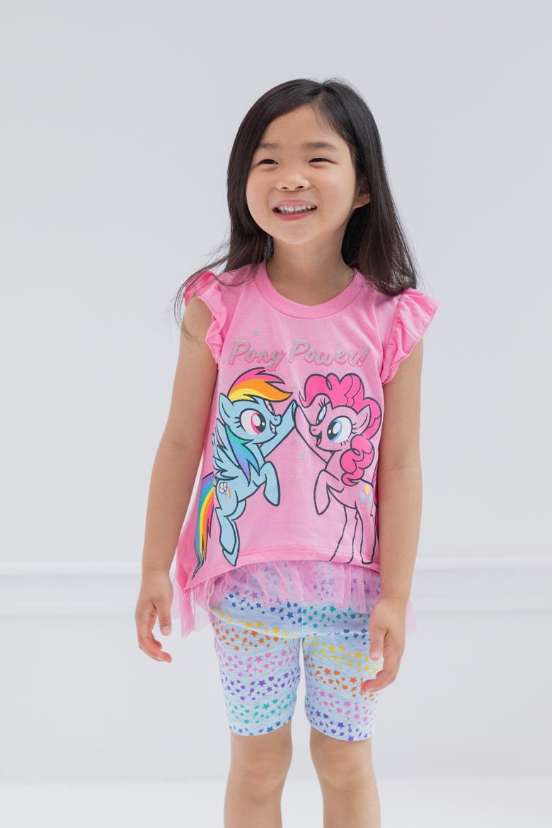 T-Shirt & Bike Shorts Set, Alternate, color, Pink