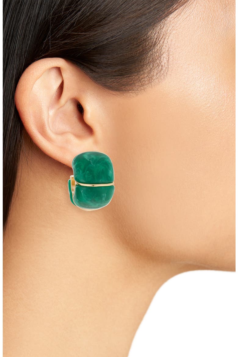 Statement Hoop Earrings, Alternate, color, GREEN