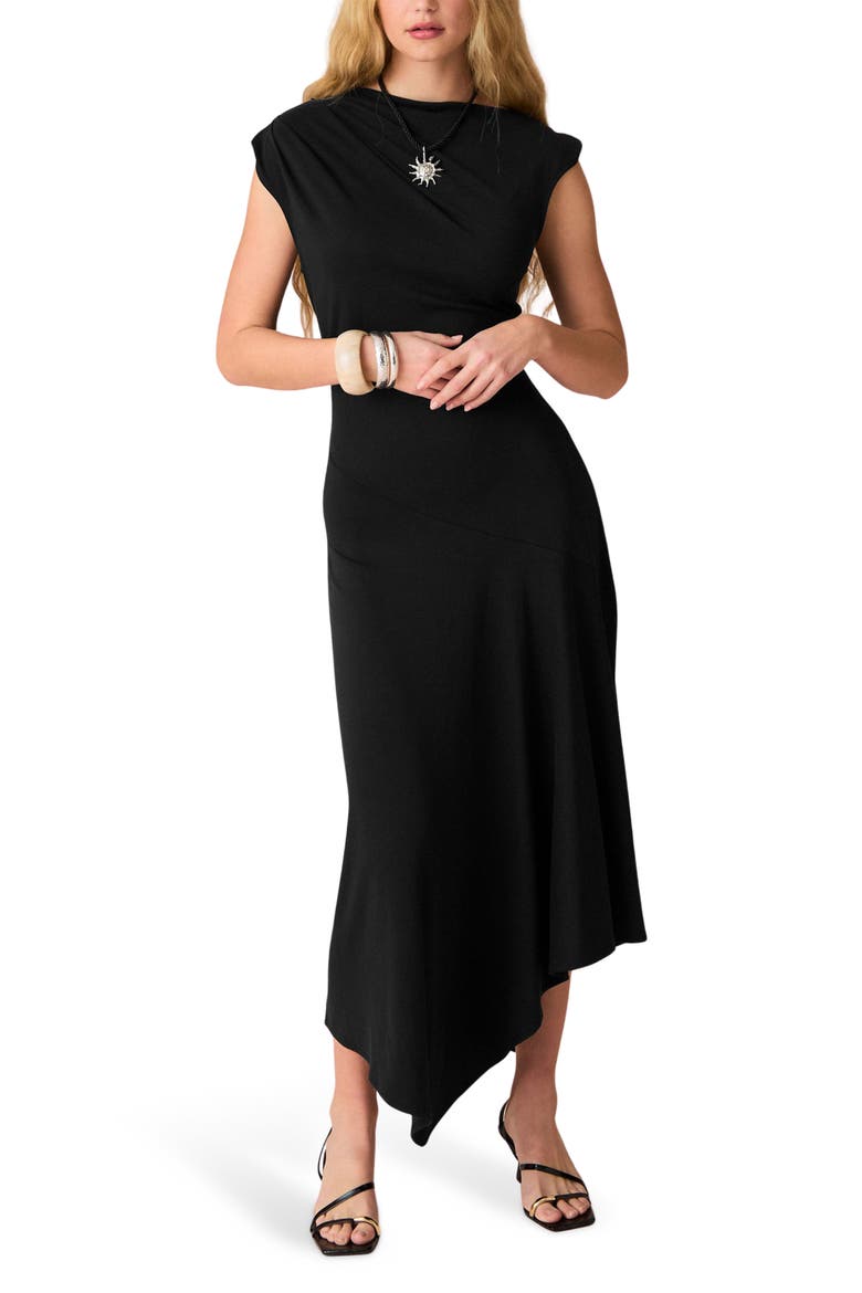 Asymmetric Sleeveless Dress, Main, color, BLACK