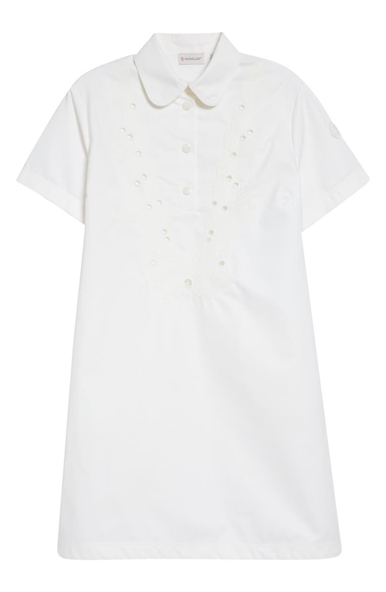 Moncler Eyelet Shift Dress, Main, color, White