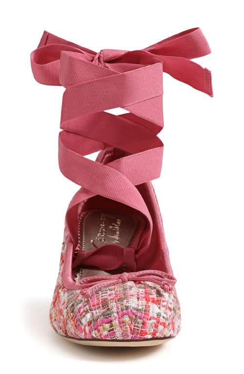 Circus Ny By Sam Edelman Della Lace-up Block-heel Ballet Pumps In Pink Multi