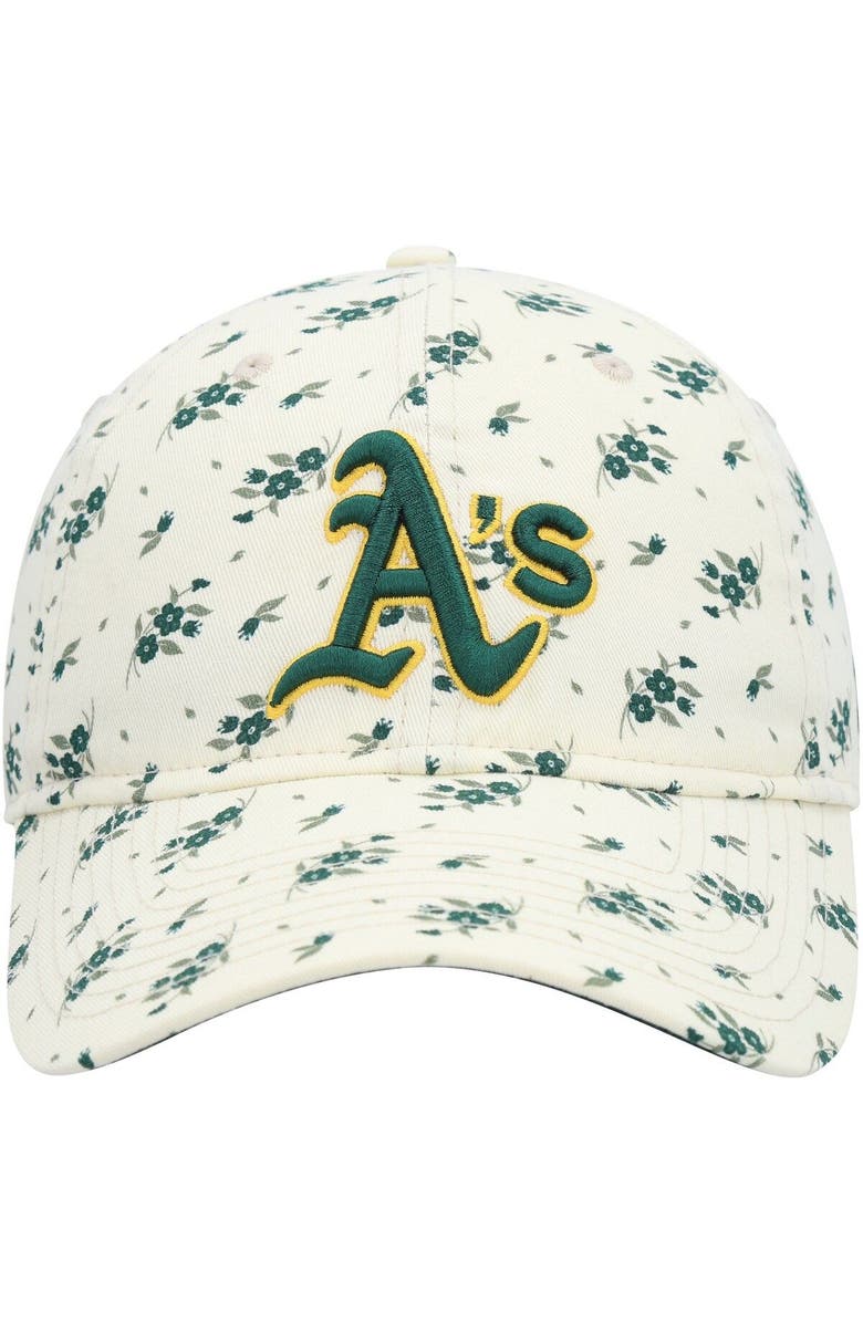 New Era Women's New Era Cream Athletics Chrome Bloom 9TWENTY Adjustable Hat, Alternate, color, 