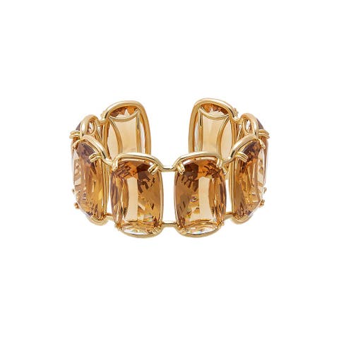 Yellow Toopaz Large Eemerald Cut Bangle