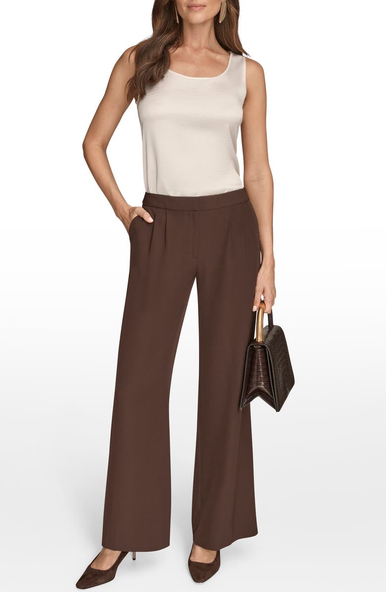 Donna Karan New York High Waist Wide Leg Pants, Alternate, color, Chocolate
