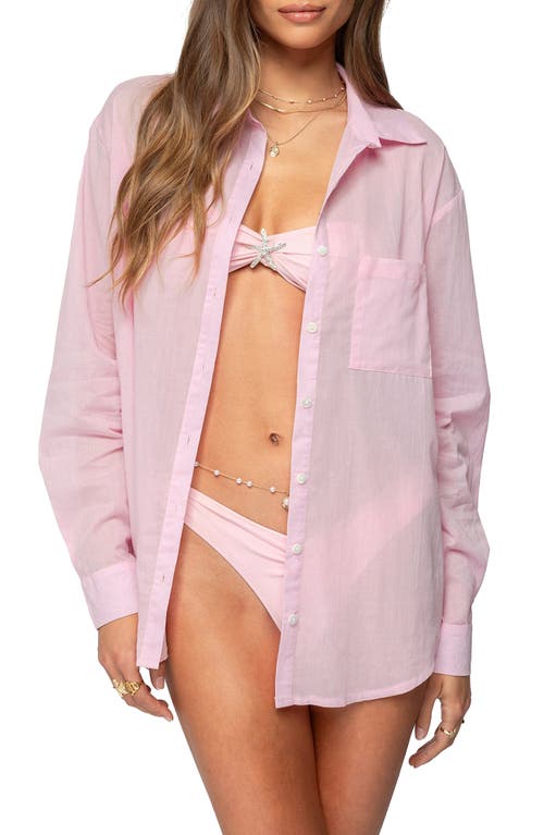 EDIKTED EDIKTED KELLEN OVERSIZE COTTON BUTTON-UP SHIRT 