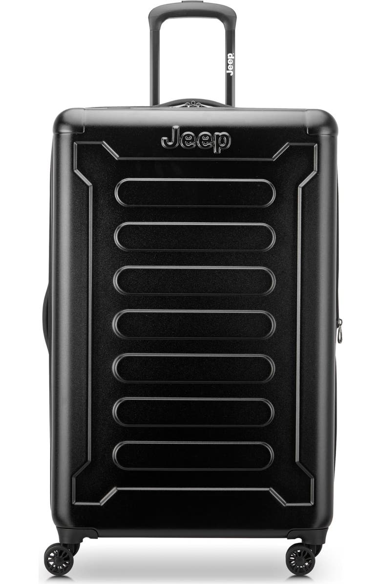JEEP JH004C Checked-Large 28 Inch Hardside Expandable Luggage with Spinner Wheels, Main, color, Black