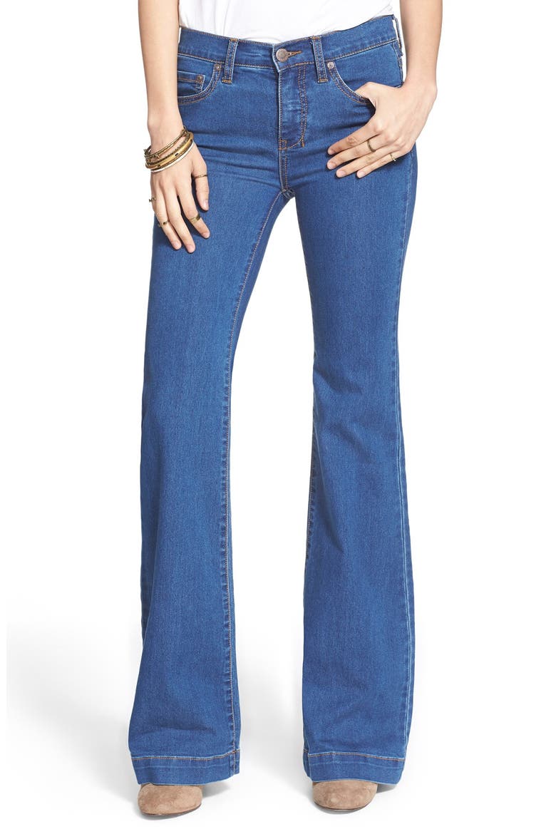 Stretch Mid Rise Flare Jeans, Main, color, DALLAS