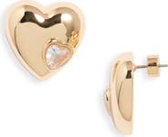 Nordstrom Puffy Heart & Stone Stud Earrings