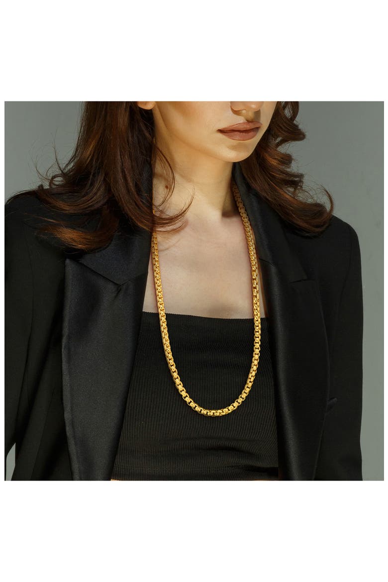 Box Link Chain Necklace, Alternate, color, GOLD