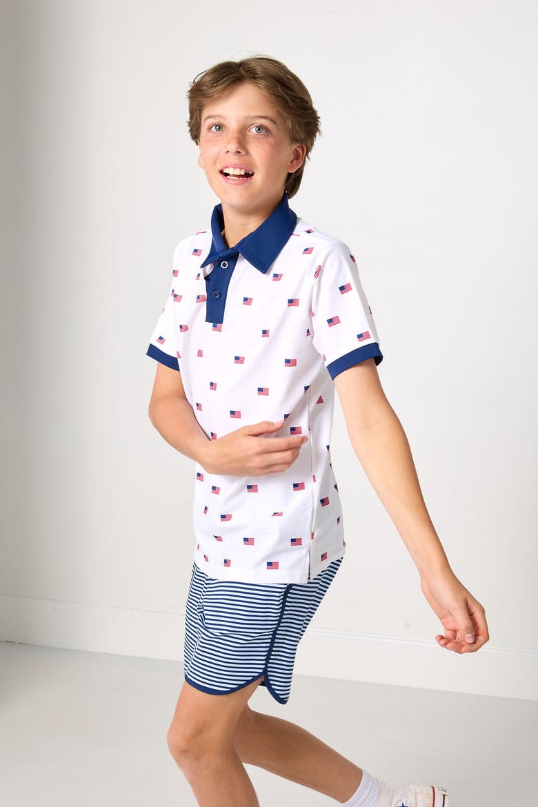 Polo Shirt, Alternate, color, Flag Print