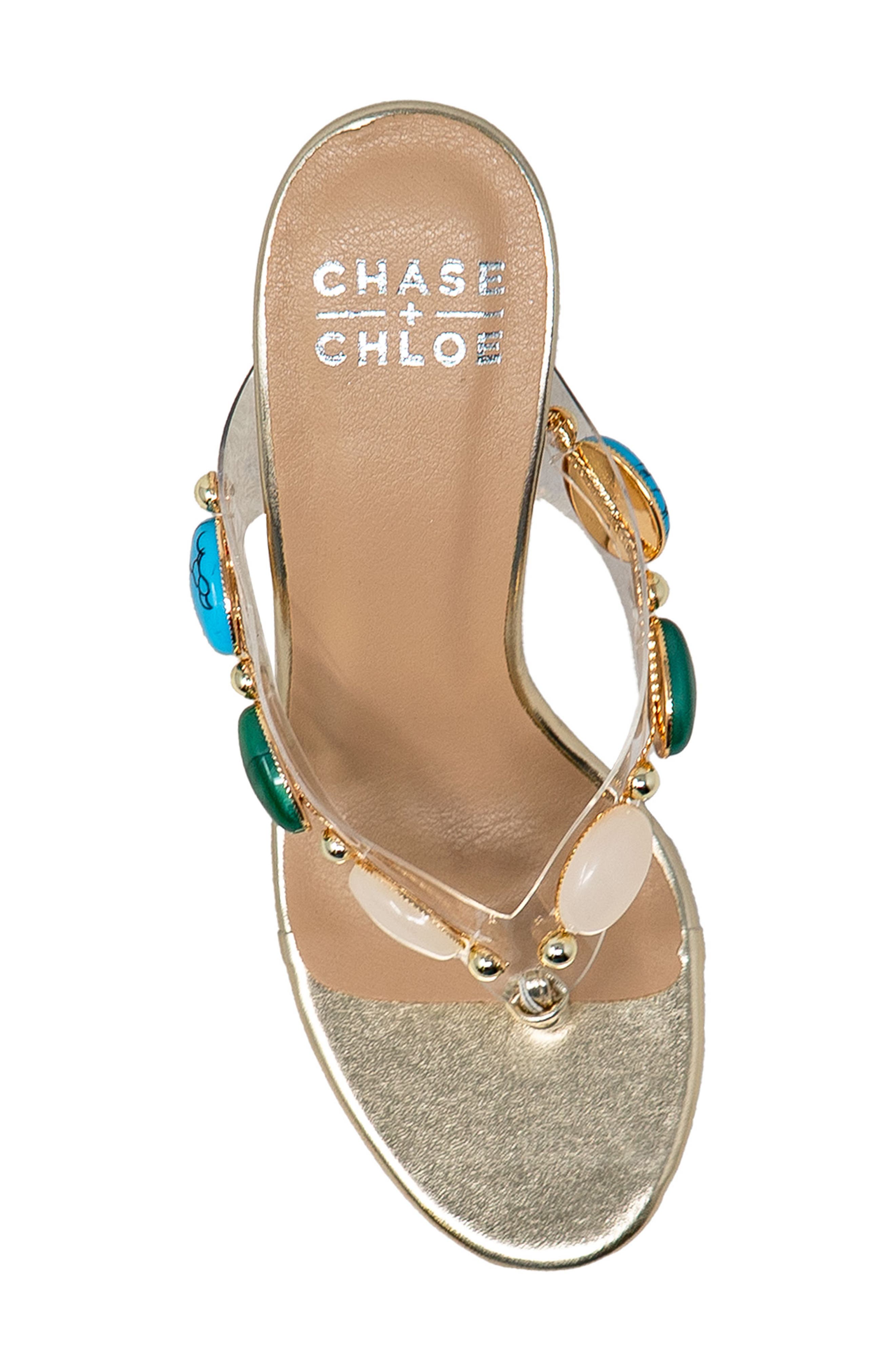 Beaded Strap Sandal, Alternate, color, GOLD METALLIC