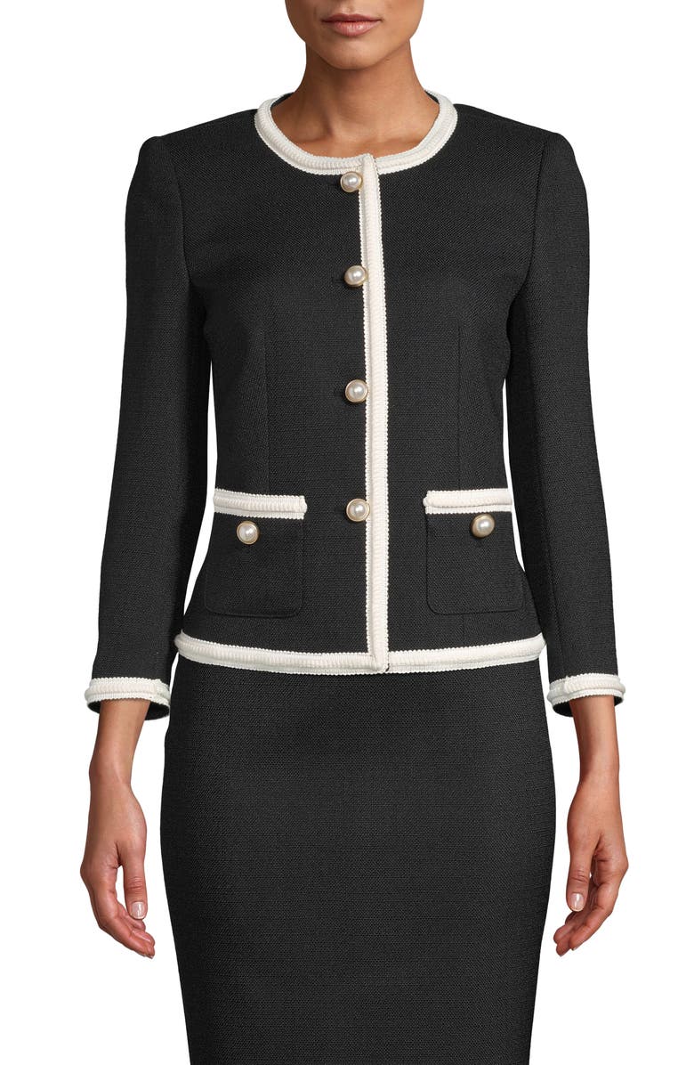 Anne Klein Braided Trim Jacket, Main, color, 