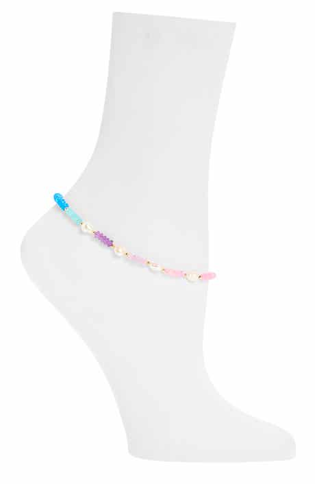 Stone & Cultured Pearl Anklet
