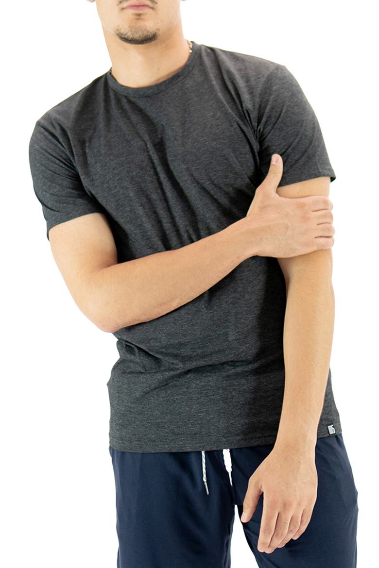 Roberts Short Sleeve Sleep Tee, Alternate, color, HEATHER BLACK