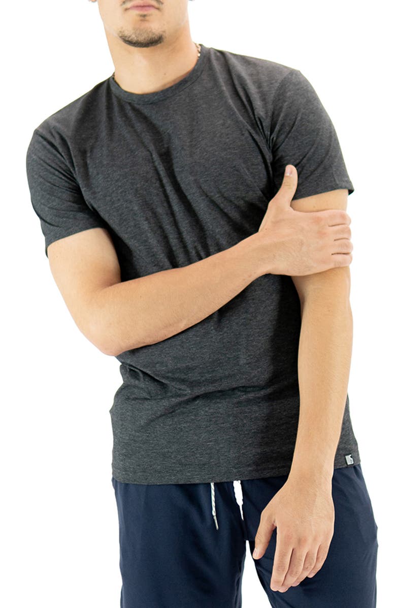 WARRIORS AND SCHOLARS Roberts Short Sleeve Sleep Tee, Alternate, color, Heather Black