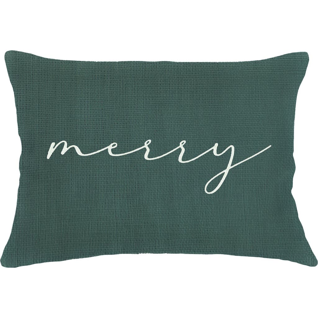 Anaya Merry Linen Pillow With Down Insert In Green