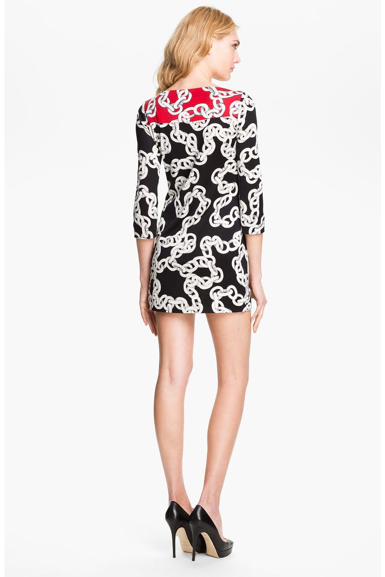 'Ruri' Silk Minidress, Alternate, color, CHAINS GREY/ CHAINS RED