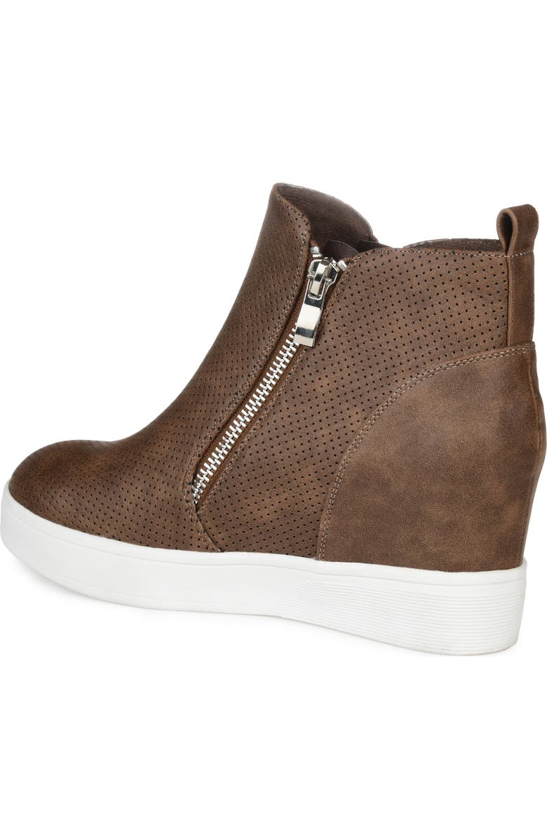 Journee Collection JOURNEE Pennelope Wedge Heel Sneaker, Alternate, color, Brown