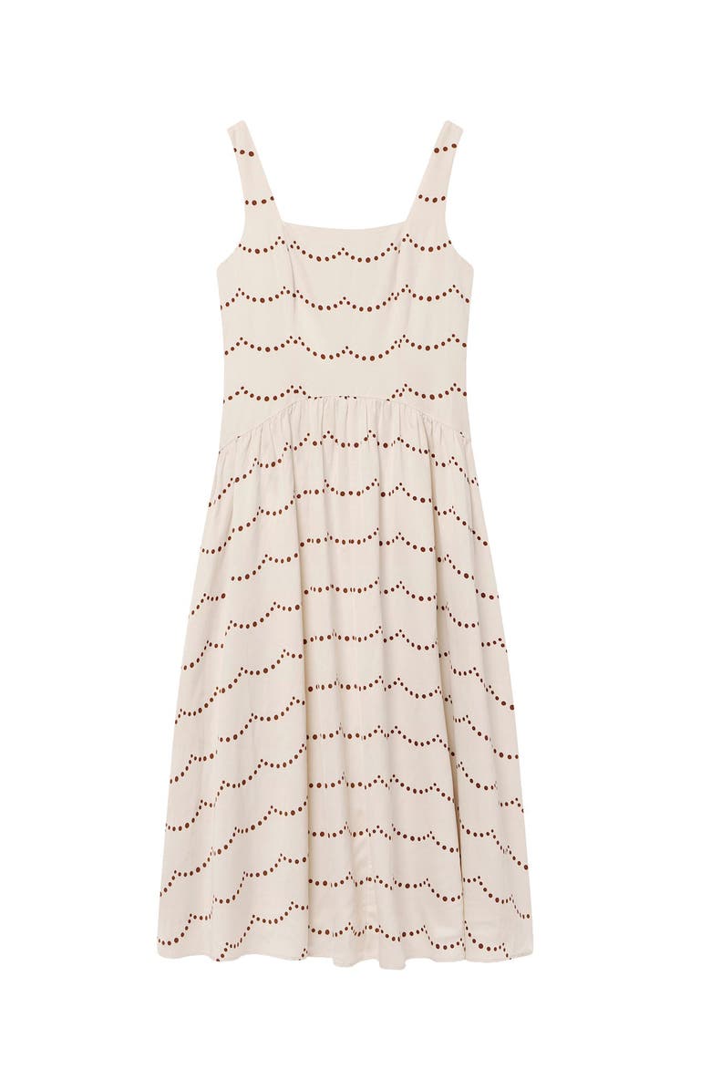 MINT VELVET Spot Print Midi Dress With Thin Straps, Alternate, color, Cream